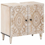 Vannitoa kraanikausi kapp valge 62 x 33 x 58 cm tugev mango puu