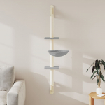 Seinale kinnitatav kassi kraapimispost, helehall, 142,5 cm