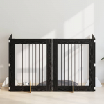 Koerav&auml;rav koos aluspuudega 4 pcs must tamm 80 x 100 cm
