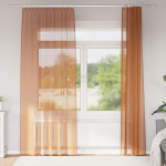 Voile kardinad varrastega taskutega, 2 tk, terrakota