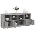 Puhvetkapp led-tuledega, hall sonoma tamm, 163 x 37 x 67 cm