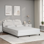 Voodiraam viana ilma madratsita, valge, 120x200 cm, kunstnahk