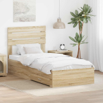 Voodi raam sahtliga peaga sonoma tamm 90 x 200 cm tehispuit