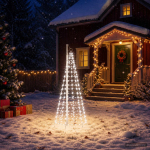 J&otilde;ulupuu valgusti koos vaiade ja lipuvardaga 180 cm 200 led-i