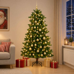 Artificial christmas tree with bauble 210 cm 300 led-i
