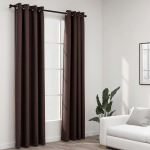 Linase v&auml;limusega pimendavad kardinad 2 tk pruunikas 140x245 cm