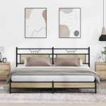 Metallist voodiraam ilma madratsita sonoma tamm 193x201 cm