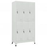 Lukustatav hoiukapp 6 kapiga, terasest 90 x 45 x 180 cm, hall