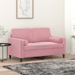 Dekoratiivpadjad 2 tk, roosa, &oslash;15 x 50 cm, samet