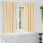 Kardinad r&otilde;ngastega 2 pcs cream 175 x 140 cm pol&uuml;ester