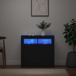 Puhvetkapp led-tulega, must, 80 x 35 x 75 cm