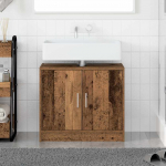 Vannitoa kapp ladustamisega vana puit 63 x 29 x 55 cm tehispuit