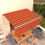 K&auml;sitsi sisset&otilde;mmatav varikatus rulooga, 4x3m, oranž/pruun