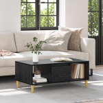 Kohvilaud sahtliga must tamm 90 x 50 x 26.5 cm tehispuit