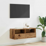 Tv seina kapp vana puit 80 x 30 x 30 cm tehispuit
