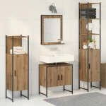 Vannitoa m&ouml;&ouml;bleset 4 pcs pruun 33 x 33 x 185.5 cm tehispuit