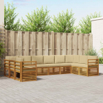 Diivanikomplektid 10 pcs looduslik ja beež tugev akatsiapuu