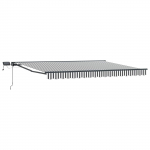 Manuaalne varikatus led-idega anthracite ja valge 5 &times; 3,5 m