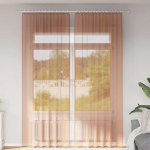 Voile kardinad varrastega taskutega, 2 tk, terrakota