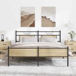 Metallist voodiraam ilma madratsita sonoma tamm 180x200 cm