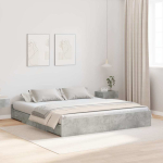 Voodi hoiukohaga raam peaga betoonhall 180 x 200 cm tehispuit