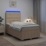 Led kastivoodiga madrats peaga kreemjas 120 x 190 cm kangas