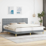 Voodi raam peaga helehall 180 x 200 cm kangas