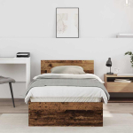 Peatsiga voodiraam peaga vana puit 75 x 190 cm tehispuit
