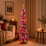 Ladvat&auml;hega led-tuledega pop-up-j&otilde;ulupuu 150 cm 50 led-i pet
