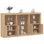 Puhvetkapp led-tuledega, sonoma tamm, 181,5 x 37 x 100 cm