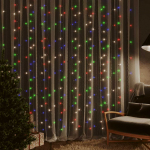 Led-tuledest kardin, 3x3 m, 300 ledi, v&auml;rviline, 8 funktsiooni