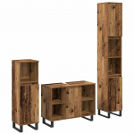 Vannitoa m&ouml;&ouml;bleset riiuliga ladustamisega 3 pcs pruun tehispuit
