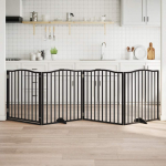 Kokkupandav koerav&auml;rav uksega, 4 paneeli, must 320 cm, pappel