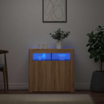 Puhvetkapp led-tuledega, sonoma tamm, 80 x 35 x 75 cm.
