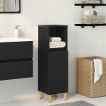 Vannitoakapp riiuliga must tamm 30 x 30 x 100 cm tehispuit