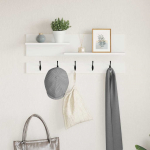 Seinale kinnitatav riidepuu valge 90 x 15 x 36 cm tehispuit
