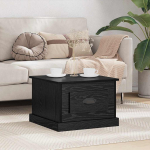 Kohvilaud sahtliga must tamm 50 x 50 x 35 cm tehispuit