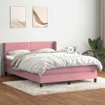 Box vedruvoodi madratsiga roosa 160x220 cm samet