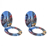 Tualettsari 2 pcs mitmev&auml;rviline 43,8 x 37,8 cm mdf plaat