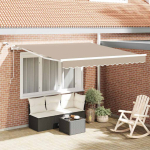 K&auml;igukohandatav varikatus beež 350 x 250 cm pol&uuml;ester ja metall