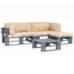 4-osaline aiam&ouml;&ouml;bel, kaubaalused, liivavalged padjad, puit