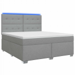 Vedruvoodi madratsiga led-ribadega helehall 140 x 190 cm kangas