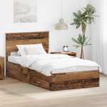 Voodi raam sahtliga peaga vana puit 100 x 200 cm tehispuit