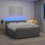Vedruvoodi madratsiga led-ribadega helehall 140 x 200 cm kangas