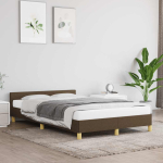 Voodiraam ilma madratsita tumepruun 120x200 cm kangas