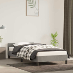 Voodiraam ilma madratsita, helehall, 90x200 cm, samet