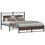 Voodiraam ilma madratsita pruun tamm 137x190 cm tehispuit