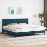 Voodi raam peaga sinine 200 x 200 cm samet