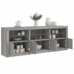 Puhvetkapp led-tuledega, hall sonoma tamm, 181,5 x 37 x 67 cm