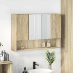 Peeglikapp ladustamisega sonoma tamm 80 x 17 x 55 cm tehispuit